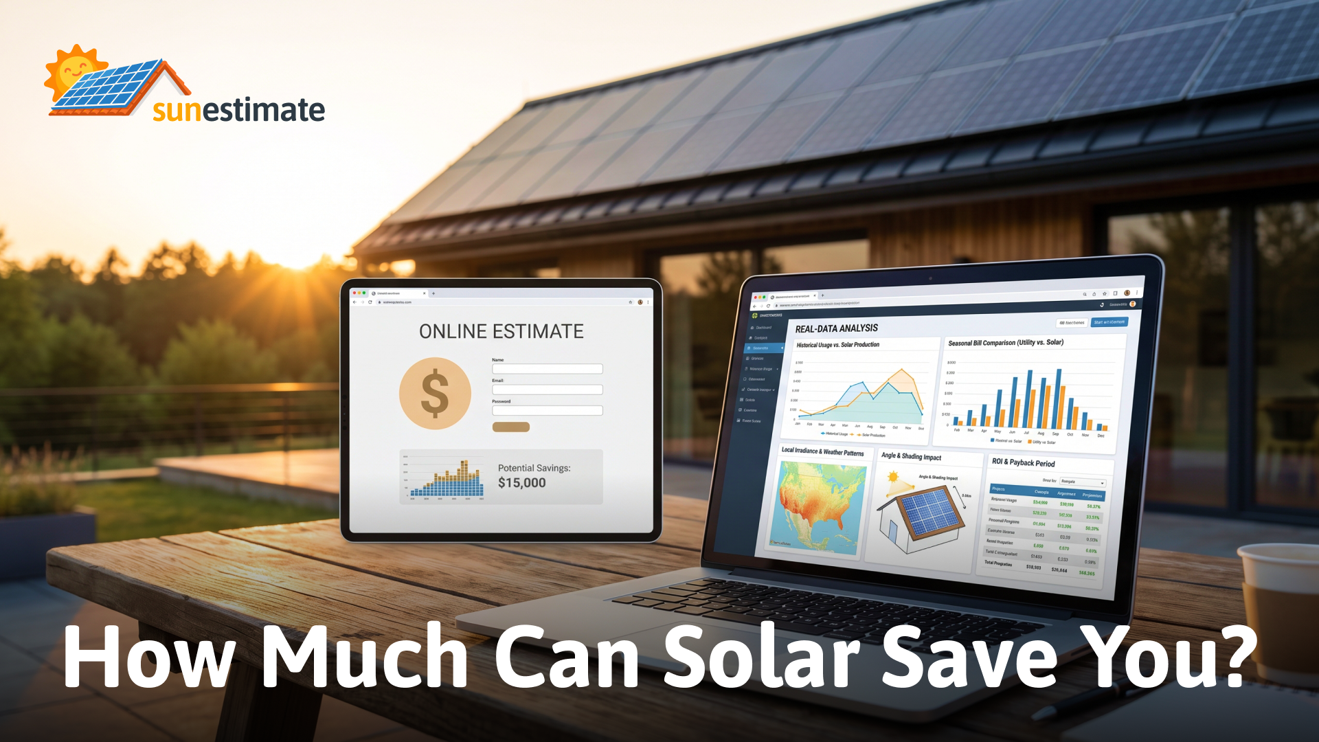 Solar panels on a residential rooftop